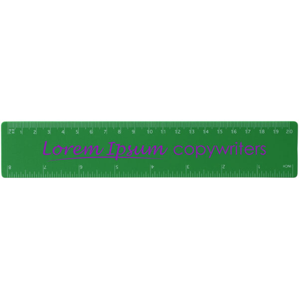 Rothko 20 cm plastic ruler – Green with logo
