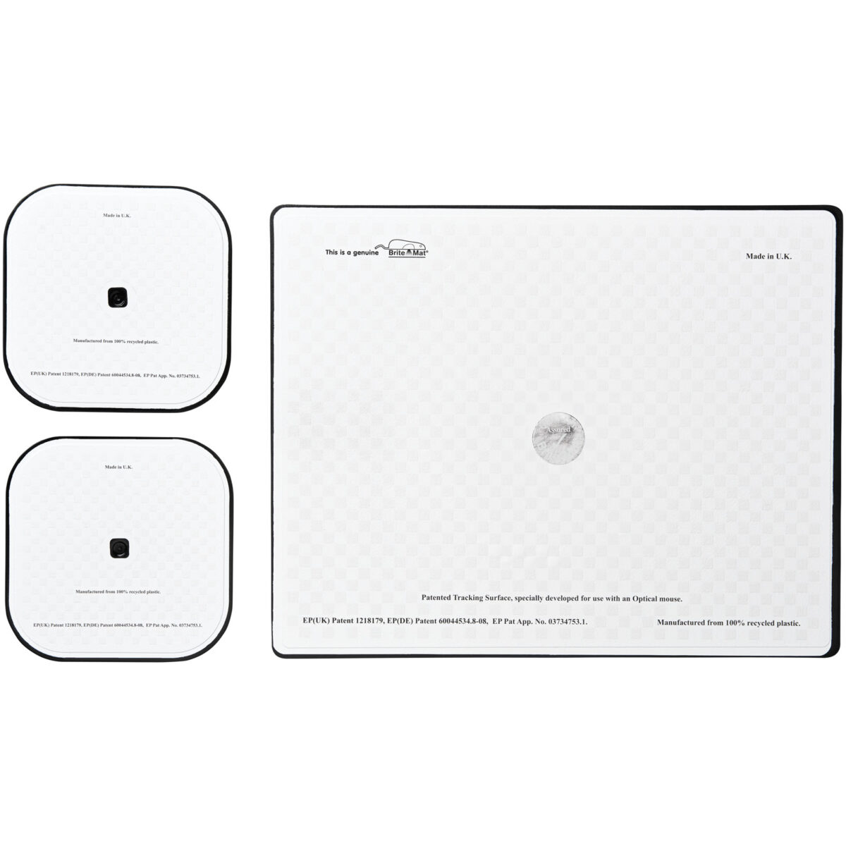 Brite-Mat® mouse mat and coaster set combo 3 – Solid black back view