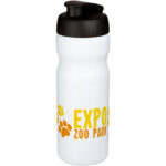 Baseline® Plus 650 ml flip lid sport bottle – White with logo