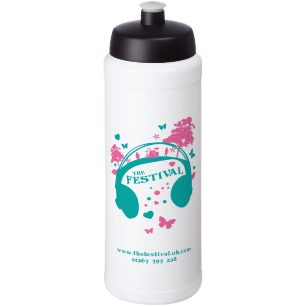 Baseline® Plus grip 750 ml sports lid sport bottle – White with logo