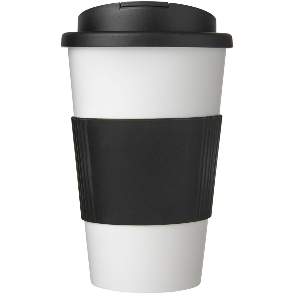 Americano® 350 ml tumbler with grip & spill-proof lid – White front view