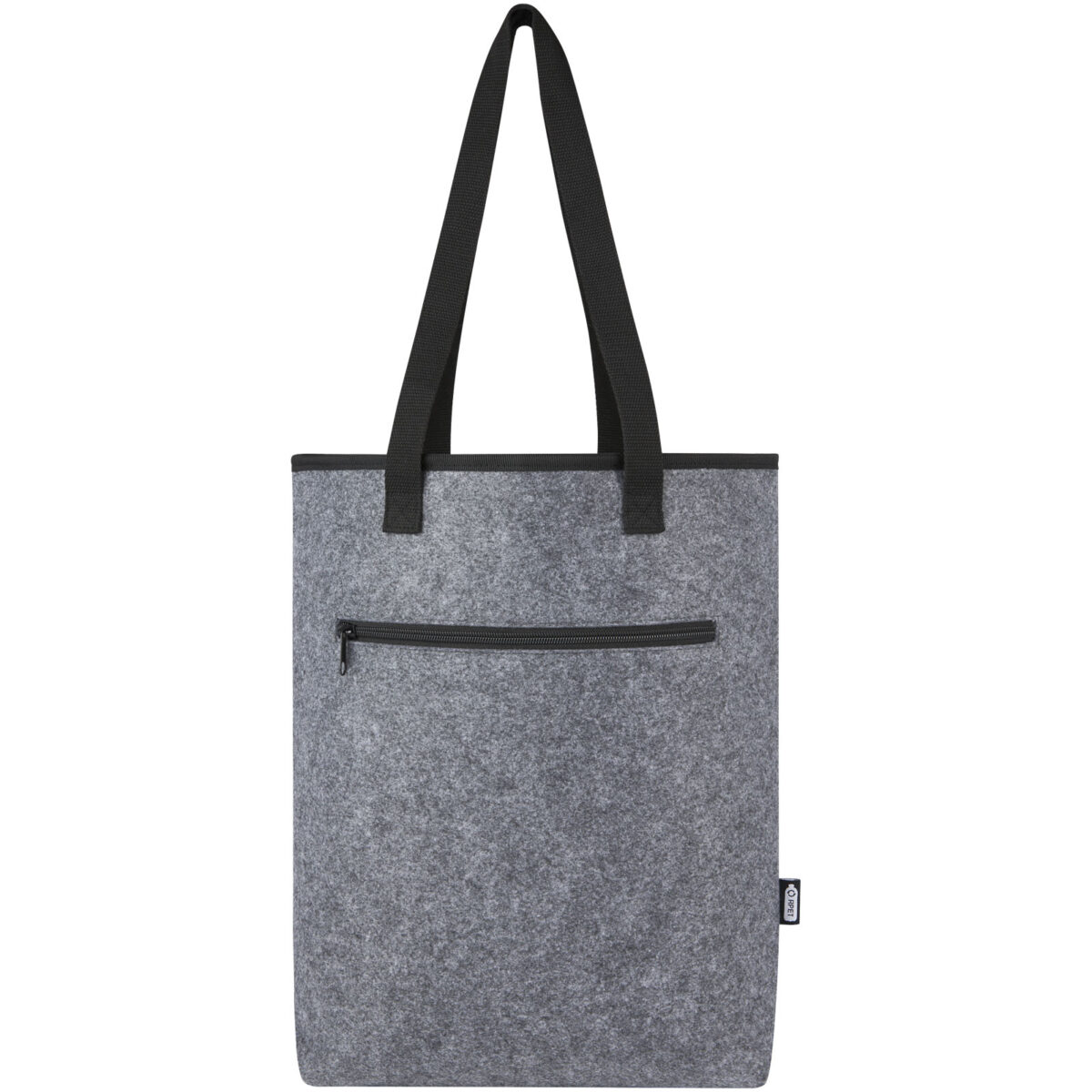 Felta GRS recycled felt cooler tote bag 12L – Medium grey front view