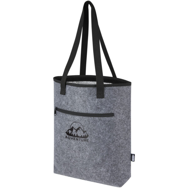 Felta GRS recycled felt cooler tote bag 12L – Medium grey with logo