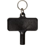 Largo plastic radiator key with keychain – Solid black front view