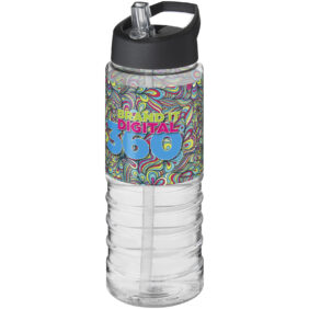 H2O Active® Treble 750 ml spout lid sport bottle – Transparent with logo