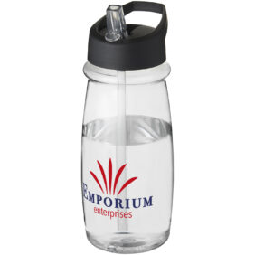 H2O Active® Pulse 600 ml spout lid sport bottle – Transparent with logo