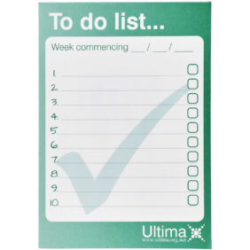 Desk-Mate® A6 notepad – White front view