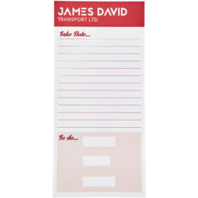 Desk-Mate® 1/3 A4 notepad – White front view