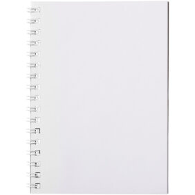 Desk-Mate® spiral A6 notebook PP cover – White front view