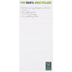Desk-Mate® 1/3 A4 recycled notepad – White front view