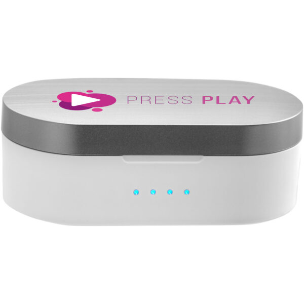 Prixton TWS157 earbuds – White with logo