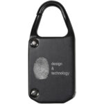 SCX.design T10 fingerprint padlock – Solid black back view
