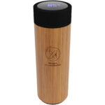 SCX.design D11 500 ml bamboo smart bottle – Wood with logo