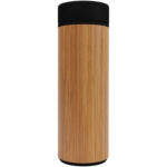 SCX.design D11 500 ml bamboo smart bottle – Wood front view