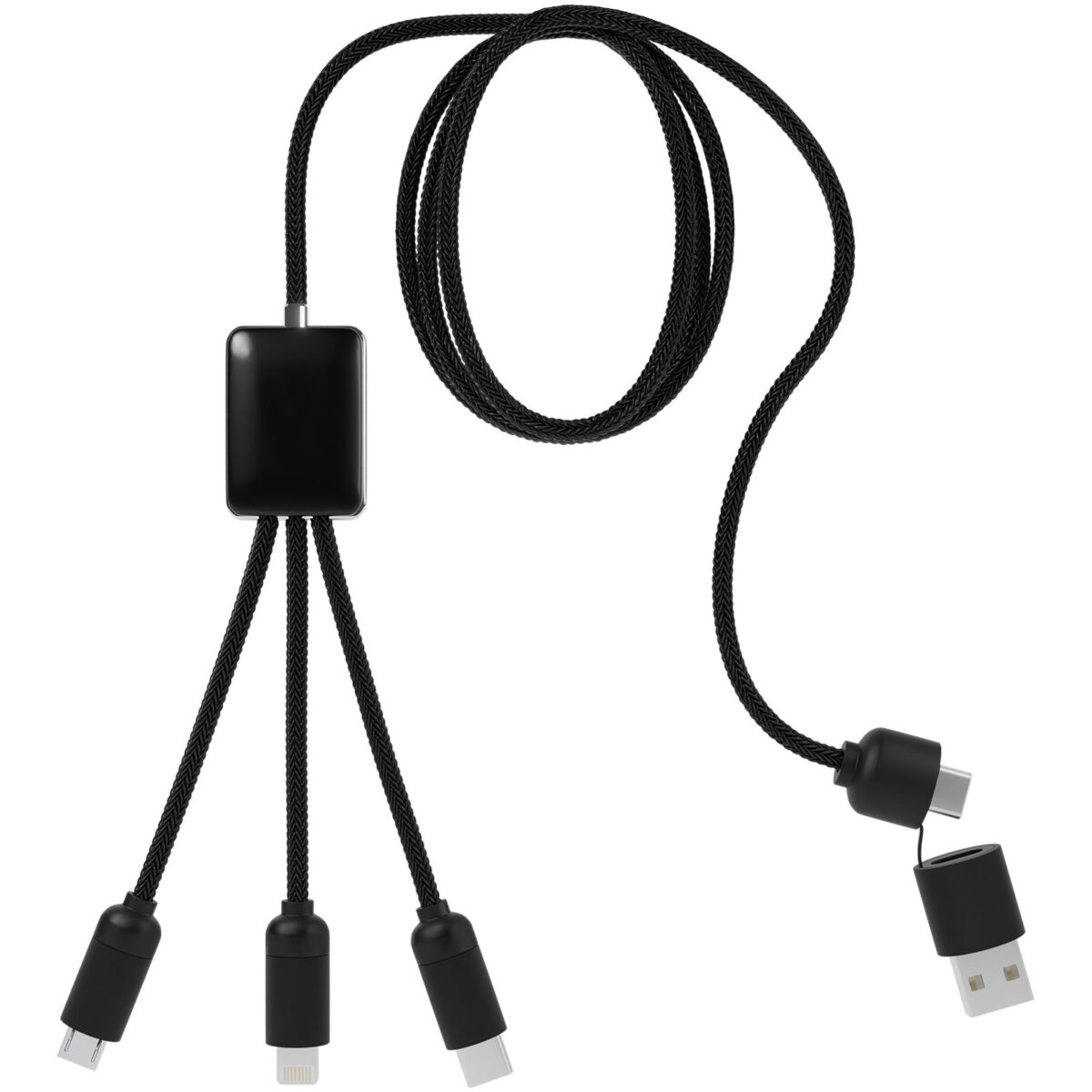 SCX.design C28 5-in-1 extended charging cable – Red front view