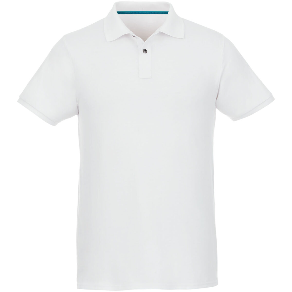 Beryl short sleeve men's organic recycled polo – White front view
