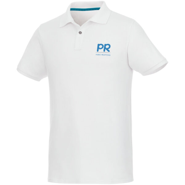 Beryl short sleeve men's organic recycled polo – White with logo