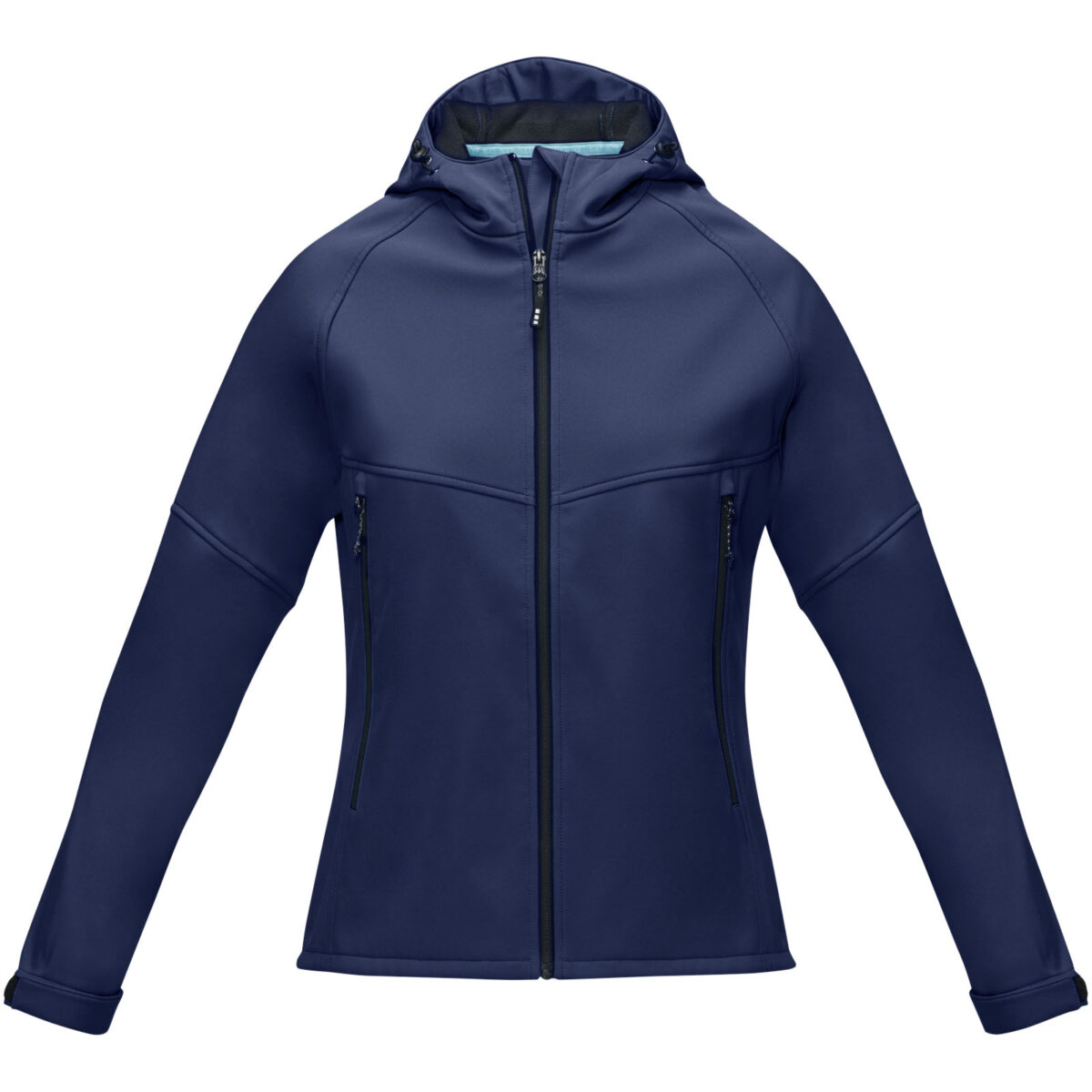 Coltan women’s GRS recycled softshell jacket – Navy front view