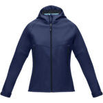 Coltan women’s GRS recycled softshell jacket – Navy front view