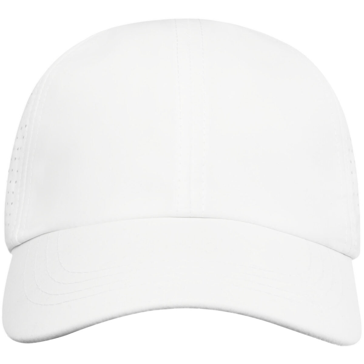 Mica 6 panel GRS recycled cool fit cap – White front view