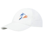 Mica 6 panel GRS recycled cool fit cap – White with logo