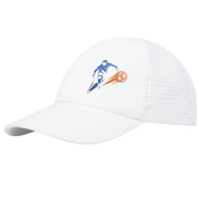 Mica 6 panel GRS recycled cool fit cap – White with logo