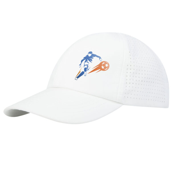 Mica 6 panel GRS recycled cool fit cap – White with logo