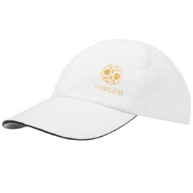 Morion 6 panel GRS recycled cool fit sandwich cap – White with logo