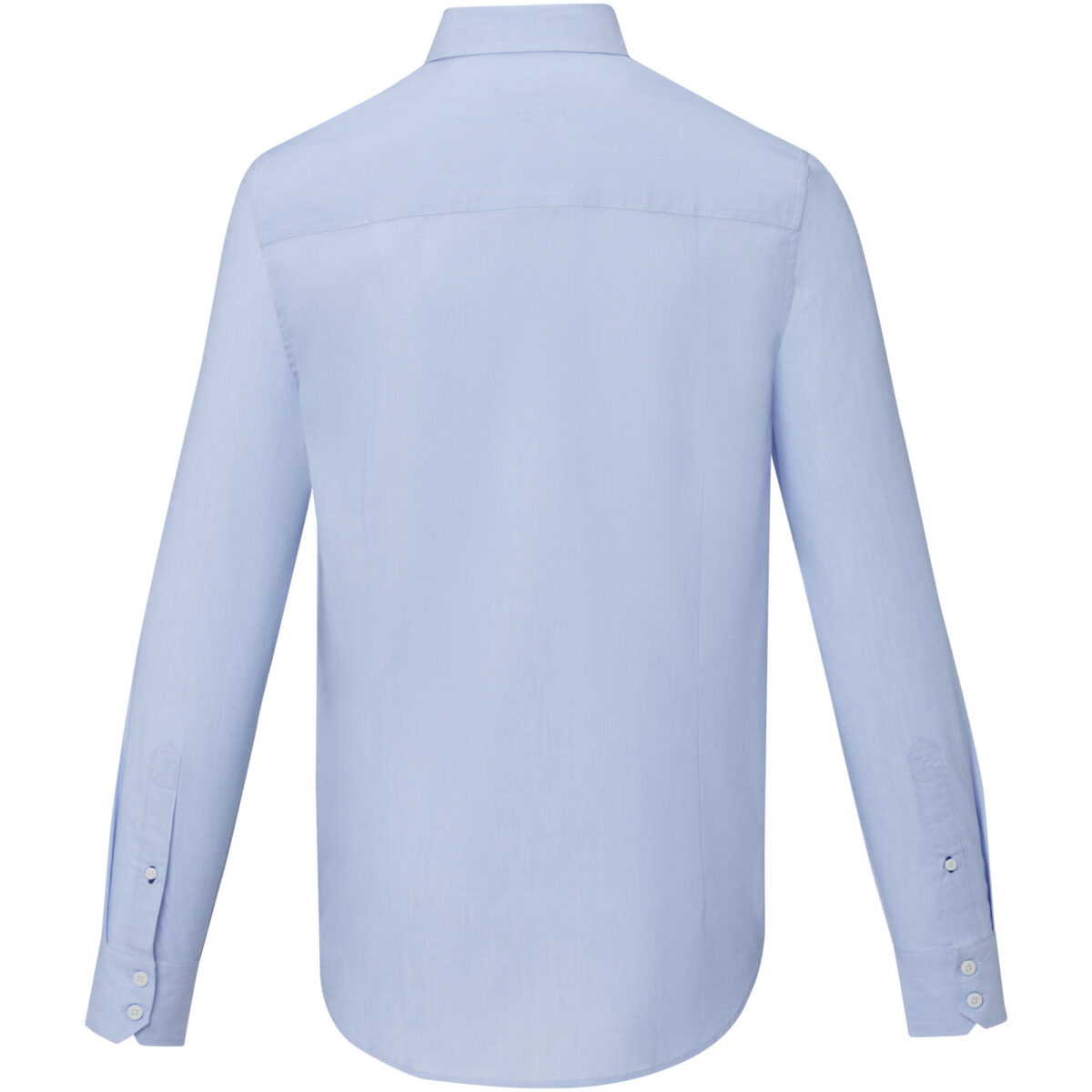 Cuprite long sleeve men's organic shirt – Light blue back view