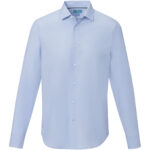 Cuprite long sleeve men's organic shirt – Light blue front view