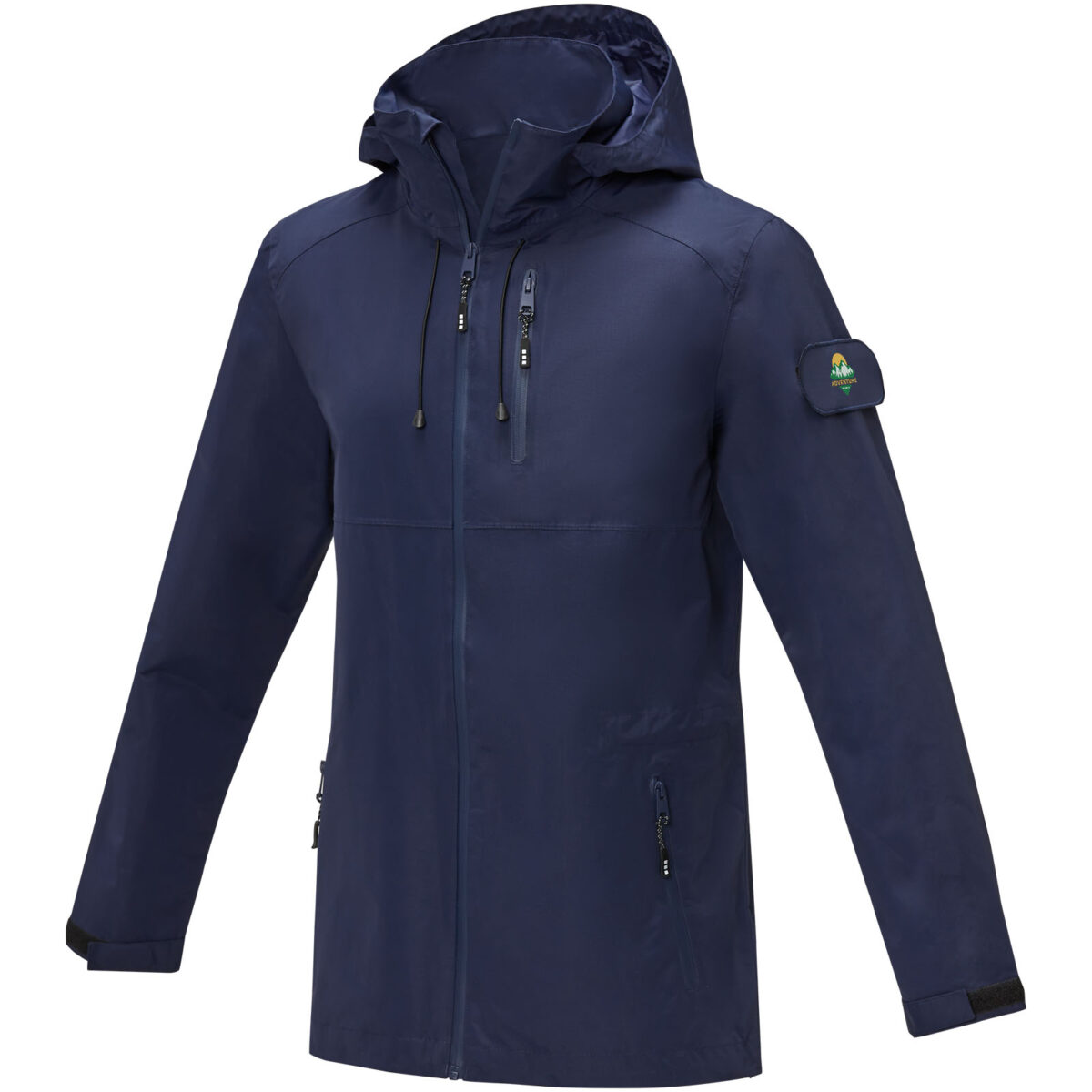 Kai unisex lightweight GRS recycled circular jacket – Navy with logo