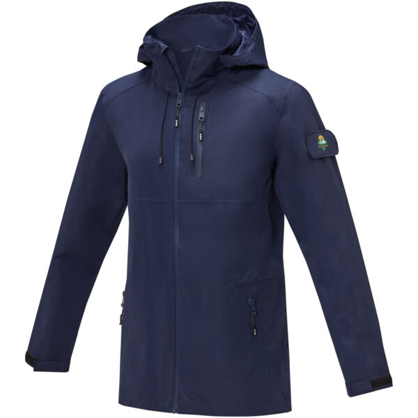 Kai unisex lightweight GRS recycled circular jacket – Navy with logo