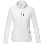 Amber women's GRS recycled full zip fleece jacket – White front view