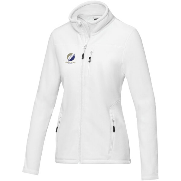 Amber women's GRS recycled full zip fleece jacket – White with logo