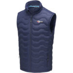 Epidote men's GRS recycled insulated down bodywarmer – Navy with logo