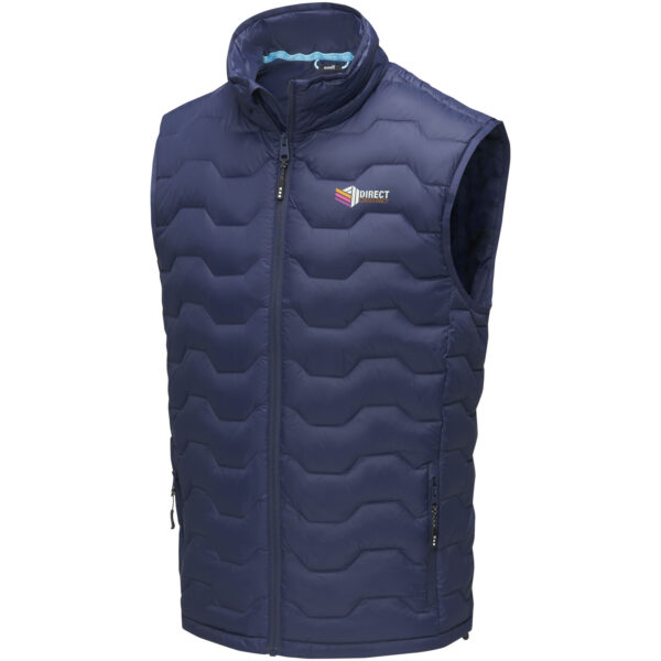 Epidote men's GRS recycled insulated down bodywarmer – Navy with logo