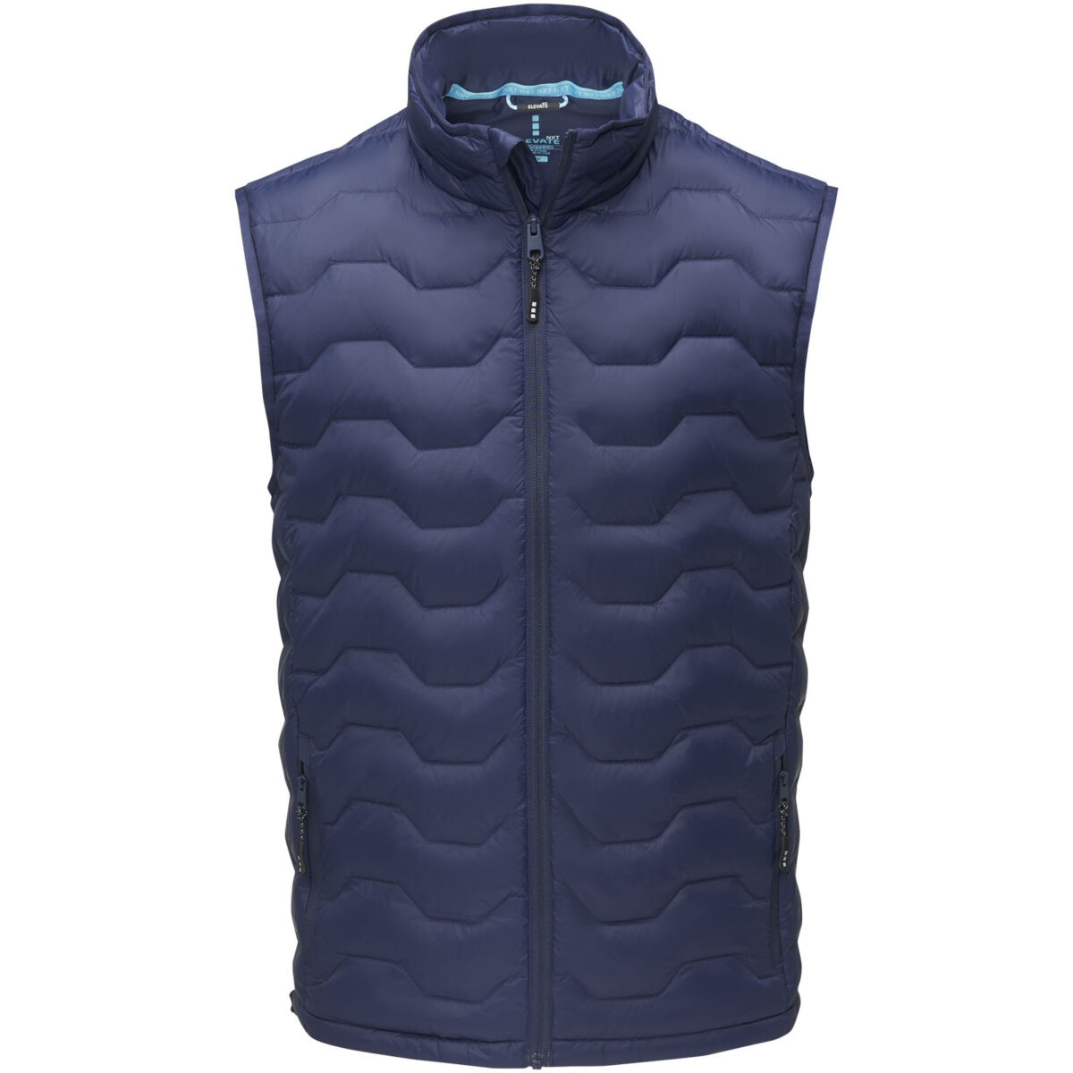 Epidote men's GRS recycled insulated down bodywarmer – Navy front view