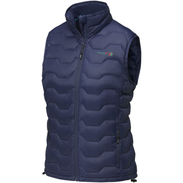 Epidote women's GRS recycled insulated down bodywarmer – Navy with logo