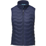 Epidote women's GRS recycled insulated down bodywarmer – Navy front view
