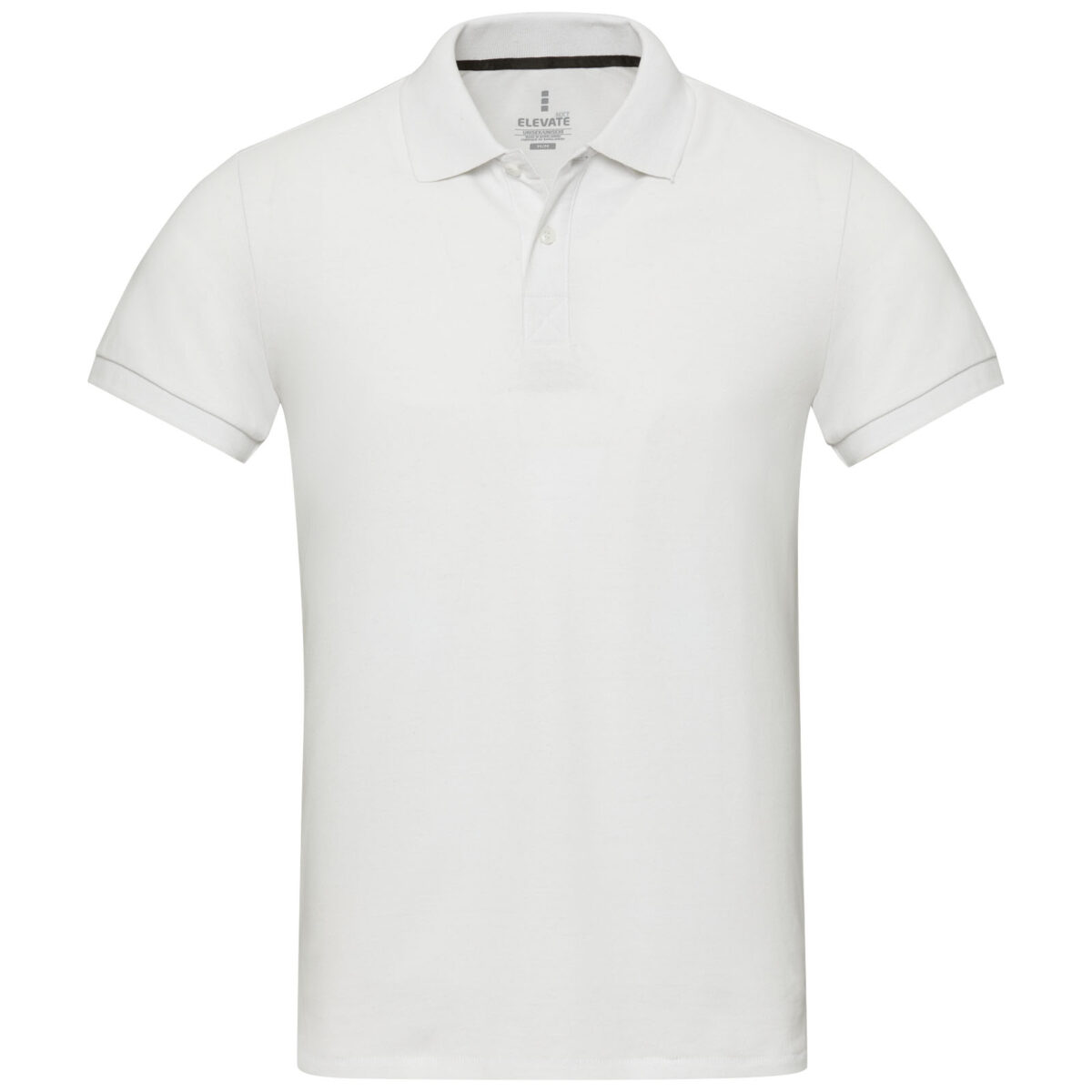 Emerald short sleeve unisex Aware™ recycled polo – White front view