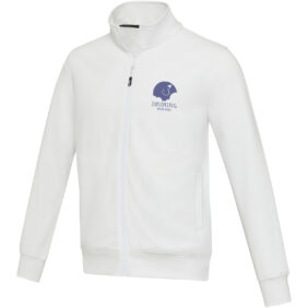 Galena unisex Aware™ recycled full zip sweater – White with logo