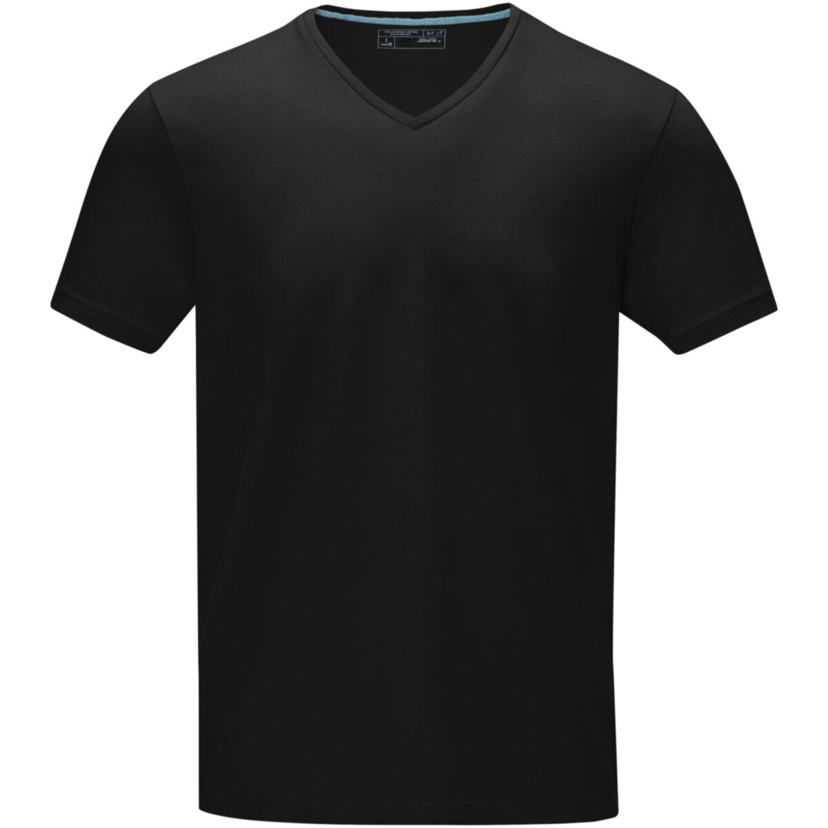 Kawartha short sleeve men's organic v-neck t-shirt – Solid black front view