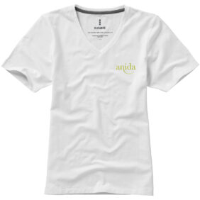 Kawartha short sleeve women's organic v-neck t-shirt – White with logo