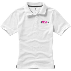 Calgary short sleeve women's polo – White with logo