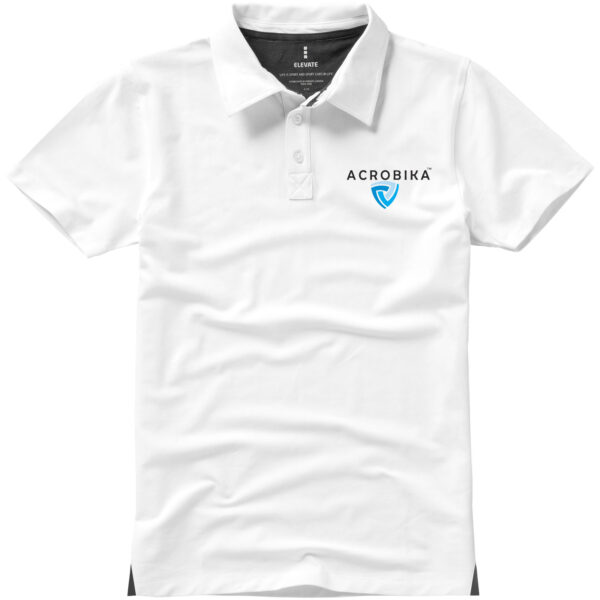 Markham short sleeve men's stretch polo – White with logo