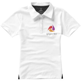 Markham short sleeve women's stretch polo – White with logo