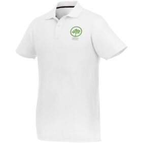 Helios short sleeve men's polo – White with logo