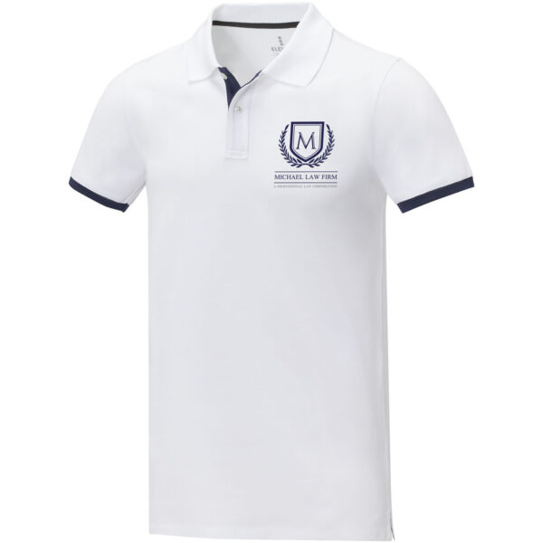 Morgan short sleeve men's duotone polo – White with logo