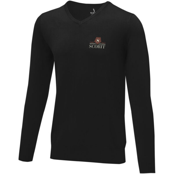 Stanton men's v-neck pullover – Solid black with logo