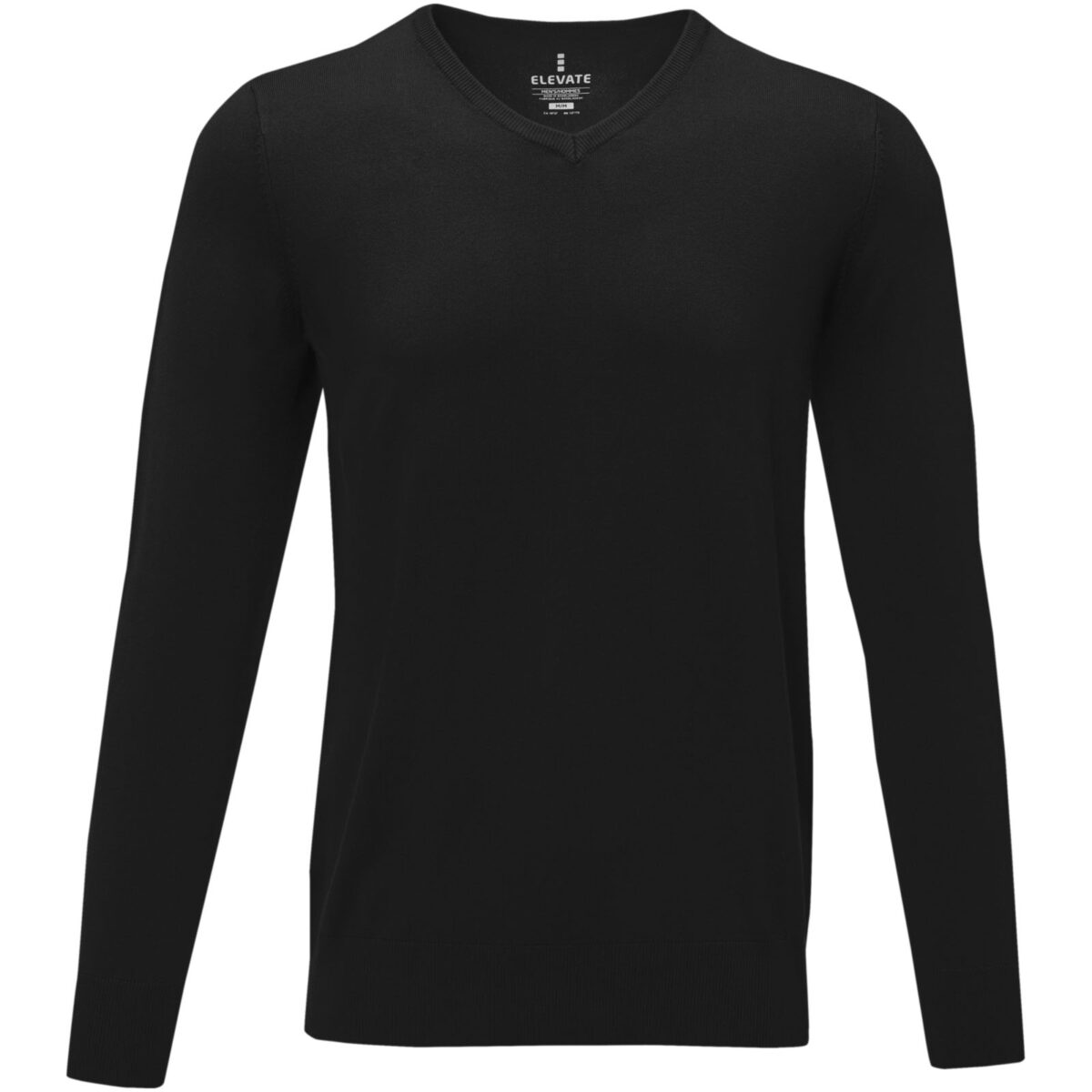 Stanton men's v-neck pullover – Solid black front view